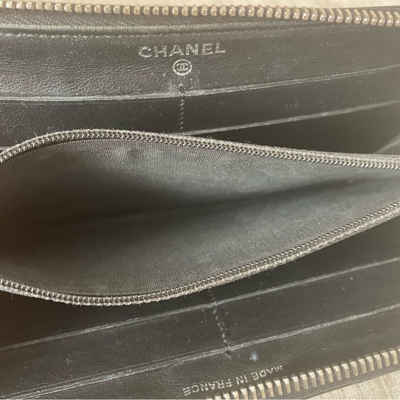 Chanel Quilted Patent Brilliant Zip Around Wallet Black - Picture 9 of 14